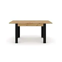 nuka - table extensible - en chêne - hauteur : 120 (160) cm - idéale comme table de salon ou table à manger