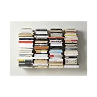 teebooks Étagère pour livres - bibliothèque verticale 60 cm - lot de 4, blanc