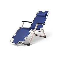 chaise longue pliante chaise longue pliante, patio extérieur inclinable À gravité zéro réglable chaise de jardin pliante lit de couchage de camping soutenir 440lbs pour les bains de soleil dans la pis