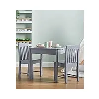 haus projekt table enfant avec chaises (3-8 ans) table et chaises enfant grises 2 tiroirs, ensembles de meubles de chambre d'enfant en bois de qualité, table d'étude, petite table de salle à manger