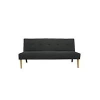 italfrom canapé sofà bed noir 175 x 85 x 83 cm sans accoudoirs, lit 2 places