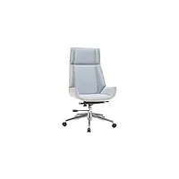 miliboo fauteuil de bureau design tissu gris et bois clair curved
