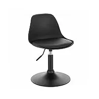 woltu 1 x réglable tabouret chaise travail chaise de salle à manger tabouret de maquillage chaise pivotante similicuirs pour bureau domicile magasin, hauteur réglable de 39,5-50,5cm, noir bh304sz-1