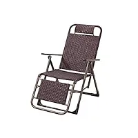 chaise longue pliante fauteuil inclinable de jardin pliant chaise longue en rotin ultra-légère avec oreiller en forme de u mode portable réglable pour le bureau voyage pêche randonnée camping en plein