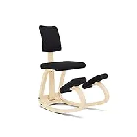 varier variable plus chaise ergonomique avec dossier rembourré, bois polystyrène, natural/black, 91,4x50,6x78,9 cm
