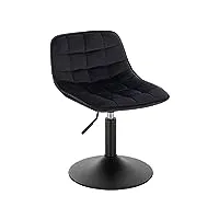 woltu 1 x réglable tabouret chaise travail chaise de salle à manger tabouret de maquillage chaise pivotante velours pour bureau domicile magasin, hauteur réglable de 38-49.5cm, noir