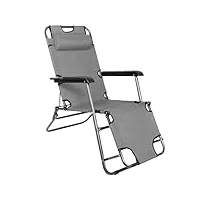 springos chaise longue avec accoudoirs chaise longue de jardin étroite réglable 2 positions charge max. 100 kg fauteuil inclinable d'été composants antidérapants