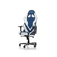 dxracer (l'original gladiator g001 chaise gaming, simili cuir, bleu-blanc, jusqu'à 2 m