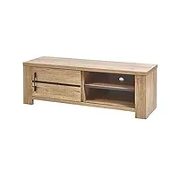 altobuy nilla - meuble tv avec porte coulissante aspect bois