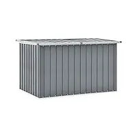 linwxongqp matériau : acier galvanisé, plastique coffres de jardin boîte de rangement de jardin gris 149x99x93 cm
