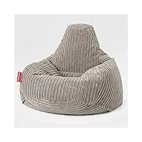 lounge pug - pouf fauteuil gamer - côtelé vison - teardrop - pouf fauteuil