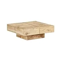 vidaxl table basse table d'appoint table de canapé meuble de salon bout de canapé salle de séjour maison intérieur 80x80x28 cm bois de manguier massif