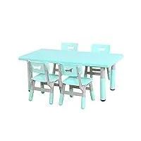 table et chaise pour enfant set de table et de chaise à la maternelle, des tables et des chaises d'enfants réglables conviennent aux enfants de 2 à 10 ans, facile à assembler et à nettoyer