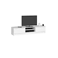 akord meuble tv k-160 | classique meuble télé | banc tv | moderne meuble television | h33 x l160 x p40 cm, poids 30 kg | couleur: blanche