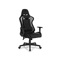 sense7 jeu tissu bureau spellcaster gamer chaise ergonomique accoudoir cadre en acier monobloc angle d'inclinaison réglable noir-gris, nylon, 43-52 x 69,5 x 57
