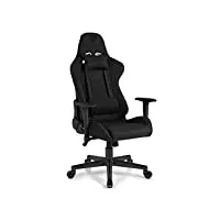 sense7 jeu en tissu bureau spellcaster gamer chaise ergonomique accoudoir cadre en acier monobloc angle d'inclinaison réglable noir, nylon, 43-52 x 69,5 x 57