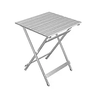 woltu table de camping en aluminium table d'appoint pliante table de balcon table de pique-nique ultra-légère portable et pliable 50.5x47x59.5cm argent cpt8138sb