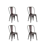 egoonm lot de 4 chaise de salle à manger rétro, chaise de style industriel, chaise de restaurant chaise bistro (rouillé)