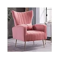 fauteuils design de salon avec accoudoirs siège et dossier rembourrré,fauteuil scandinave canapé,chaise de canapé paresseux,pour salon, chambre, bureau, balcon, café, restaurant ( color : pink 1 )