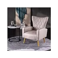 nabeim fauteuils inclinables relaxants,confortable fauteuil salon,convient au chambre à coucher salon balcon bureau,meuble de salon,ergonomique, pratique et à la mode (kaki) (color : bianco)