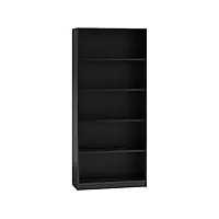 adgo bibliothèque étroite avec compartiments, étagère de rangement, étagère ouverte, étagère de bureau, étagère de classement, meuble de bureau, étagère murale, séparateur de pièce (r80, noir)