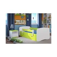 children's beds home - lit simple babydreams – pour enfants enfants enfants – taille 160 x 80, couleur vert, tiroir oui, matelas 10 cm en latex/fibre de coco