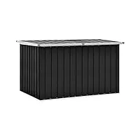 vidaxl boîte de rangement de jardin coffre de stockage boîte de stockage coffre de rangement extérieur patio terrasse anthracite 149x99x93 cm