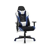 intimate wm heart chaise gaming fauteuil de bureau ergonomique avec le système d’inclinaison repose-tête accoudoirs réglables et soutien lombaire siege gamer bleu