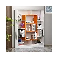 homidea venus bibliothèque - Étagère de rangement - Étagère pour livres - Étagère pour bureau/salon par le design moderne (blanc/orange)
