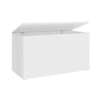 vidaxl coffre de rangement boîte de rangement armoire conteneur meuble de rangement organisateur maison blanc 84x42x46 cm bois d'ingénierie