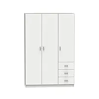 pegane armoire placard/meuble de rangement coloris blanc - hauteur 180 x longueur 120 x profondeur 50 cm