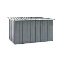 gris matériau : acier galvanisé, plastique boîte de rangement de jardin gris 171x99x93 cmmeubles mobilier de jardin coffres de jardin