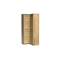 mirjan24 berspe bp14 armoire d'angle avec tringle à vêtements et compartiments - armoire en forme de l - armoire à portes pivotantes - armoire d'angle pour couloir et couloir - hikora naturel