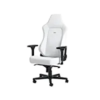 noblechairs hero chaise gaming blanche - fauteuil de bureau blanc coussin inclus - siege gamer high-tech cuir synthétique - chaise ergonomique - white edition