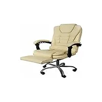 mt malatec 16224 fauteuil de bureau ergonomique avec revêtement en cuir synthétique beige/beige
