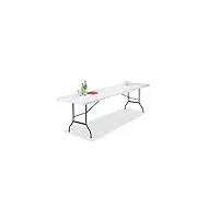 table de jardin pliante bdw - 240 x 75 cm - poignée de transport en plastique - pour 10 personnes - table de buffet, de camping