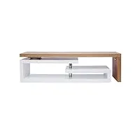 miliboo meuble tv design modulable blanc et bois clair chêne l215 cm max