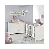 roba ensemble de meubles 'ava' 2 pièces, incluant un lit d'enfant combiné 70 x 140 cm et une commode à langer en profondeur d'armoire