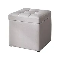 wybb banc rangement ottoman pouf carré avec espace de rangement, banc de poufs de rangement polyvalent pour salle de bain, salon, chambre à coucher, petit pouf en lin (color : gray)