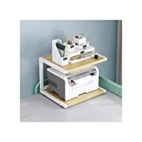 meuble imprimante stands imprimante organisateur papier for la maison et de bureau, multifonctions de bureau organisateur avec tablettes 2-tier économiser de l'espace caisson bureau (color : white)