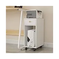 meuble imprimante bois imprimante laser et copieur stand, stand cpu roulement avec verrouillage roulettes 10,6 x 15,7 x 27,6 pouces caisson bureau (color : white)