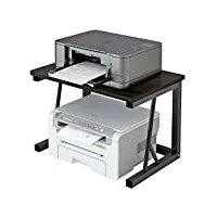 meuble imprimante Étagère d'imprimante de bureau à 2 niveaux d'imprimante d'imprimante, utilisée pour les racks de stockage de documents de bureau et de fax à domicile (noir) caisson bureau