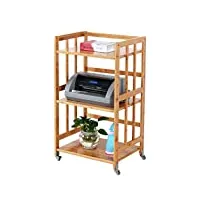 meuble imprimante support d'imprimante 3 couches avec le déplacement roues en bambou support de rangement for la maison cuisine bureau étagère caisson bureau (size : l 55cm)