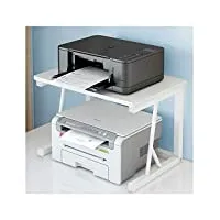 meuble imprimante Étagère d'imprimante de bureau à 2 niveaux d'imprimante d'imprimante, utilisée pour les racks de stockage de documents de bureau et de fax à domicile (noir) caisson bureau