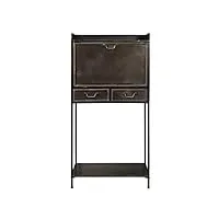 chehoma armoire bonaparte-mini bar de style industriel pour le salon-avec tiroirs et grande étagère-design vintage-shabby chic-fer-120 x 38 x 61 cm, métal, taille unique