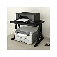 meuble imprimante support d'imprimante de bureau tableau multifonction à 2 couches, cadre en métal, utilisé dans la chambre de balayage de la machine de télécopieur de bureau (blanc) caisson bureau