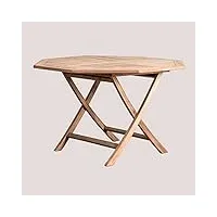 sklum table de jardin pliante octogonale en bois de teck (Ø120 cm) pira bois de teck