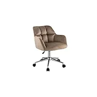 vente-unique - chaise de bureau - velours - beige - hauteur réglable - pega