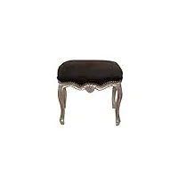 biscottini pouf 62 x 52 x 52 cm | Élégant repose-pieds canapé tabouret de chambre à coucher de style baroque, bois de hêtre, noir, media