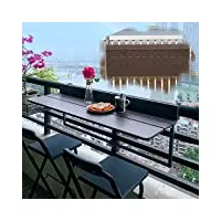 amsxnoo table de balcon suspendue, table rabattable métal, hauteure réglable aluminium table pliante murale, table balustrade terrasse pour extérieur jardin bureau patio (couleur : curry)